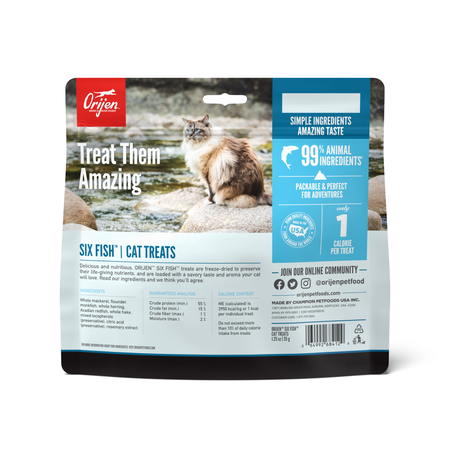 ORIJEN Grain Free Six Fish Freeze Dried Cat Treats