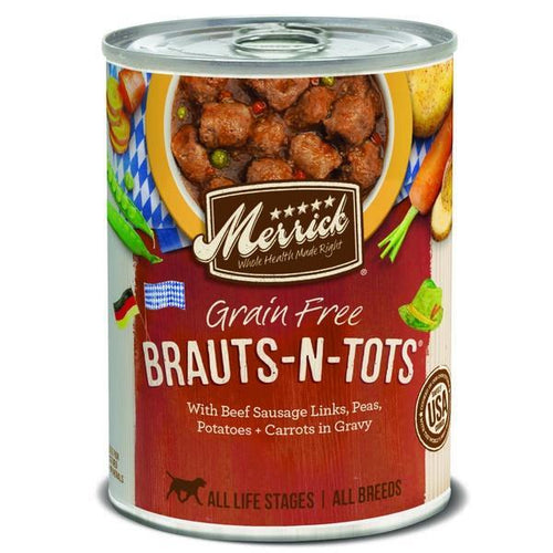 Merrick Grain Free Brauts n Tots Canned Dog Food