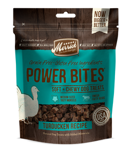 Merrick Power Bites Grain Free Turducken Recipe Dog Treats